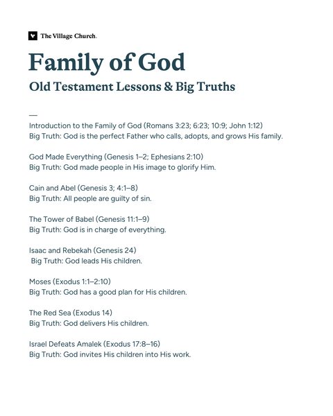 The Family of God (Old Testament) – Large Group Lessons (Digital Download)