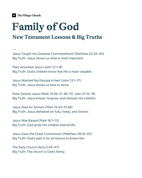 The Family of God (New Testament) – Small Group Lessons (Digital Download)