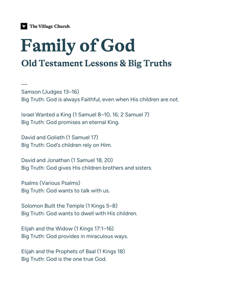 The Family of God (Old Testament) – Large Group Lessons (Digital Download)