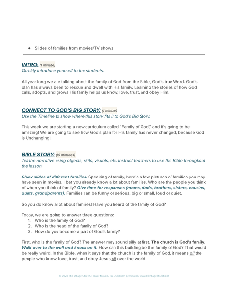 The Family of God (Old Testament) – Large Group Lessons (Digital Download)