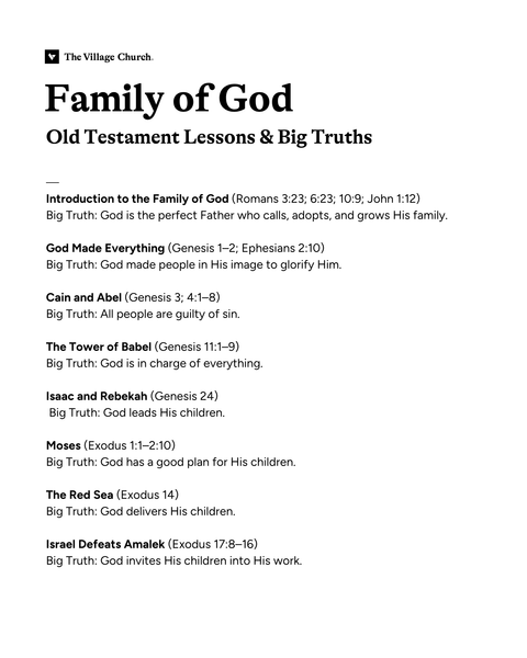 The Family of God (Old Testament) – Small Group Lessons (Digital Download)