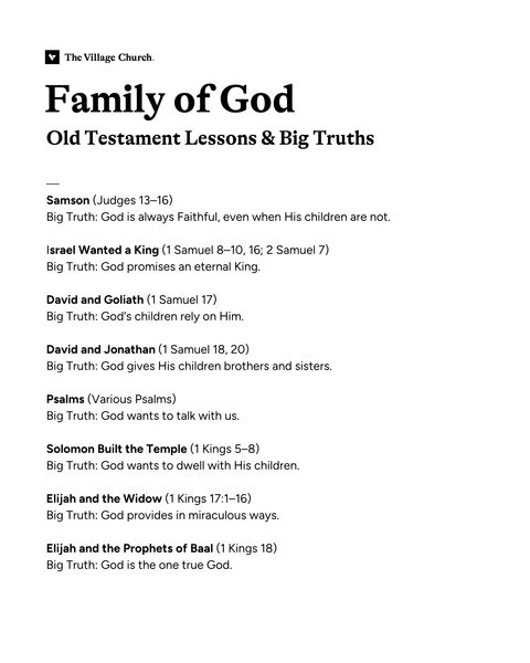 The Family of God (Old Testament) – Small Group Lessons (Digital Download)